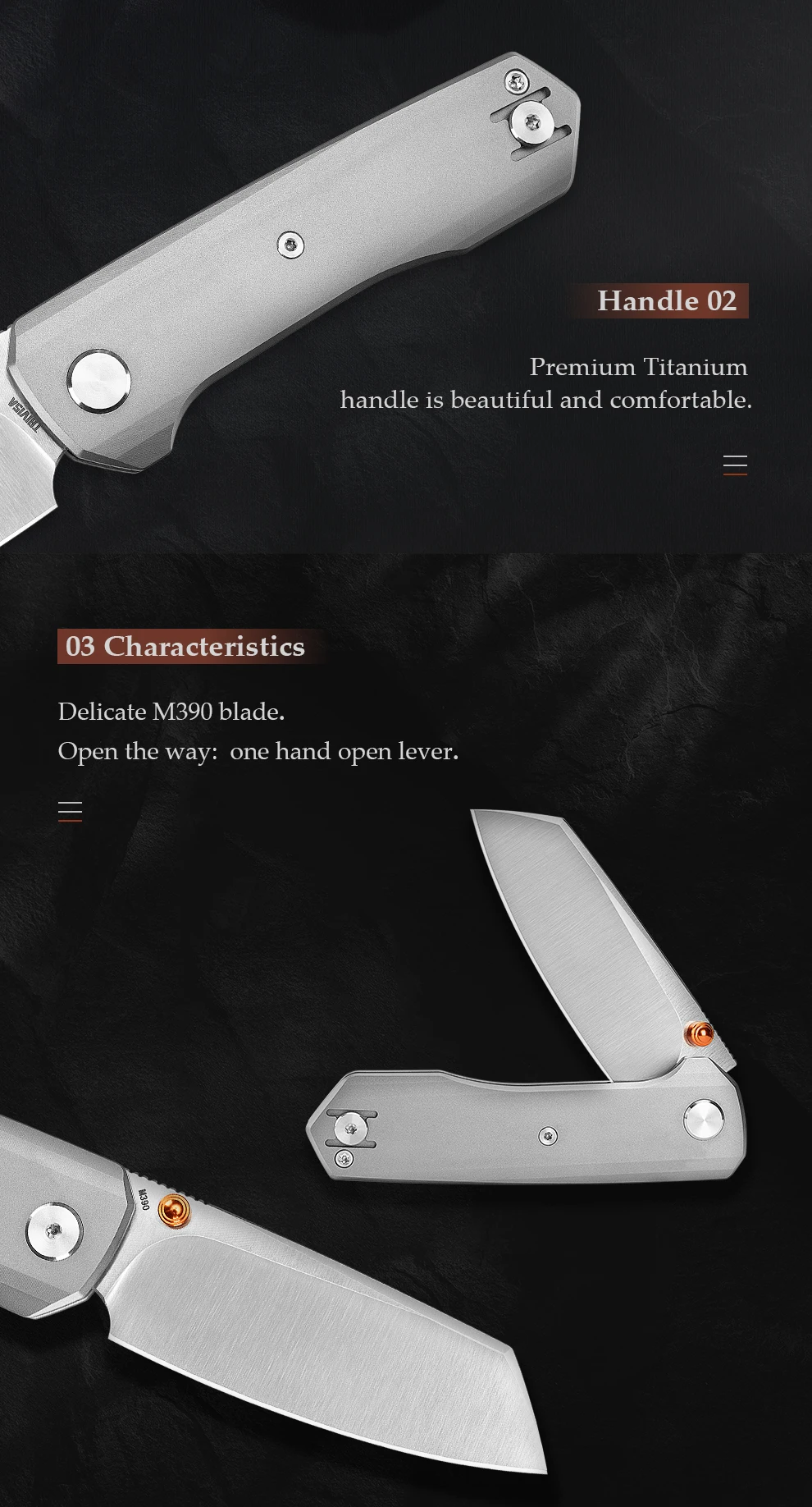 Perfil del cuchillo Scarab compacto para llevar
