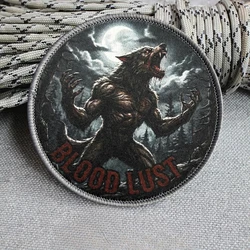 Blood Lust parche táctico hombre lobo luna llena gancho y bucle