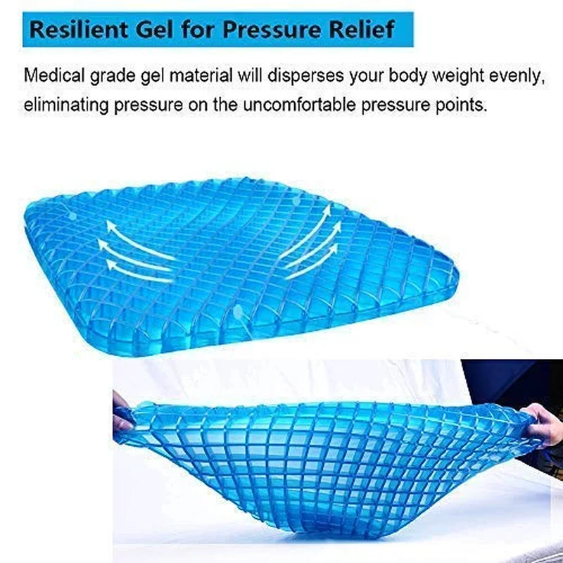 Cojín ortopédico transpirable gel de silicona panal para asiento - imagen 3