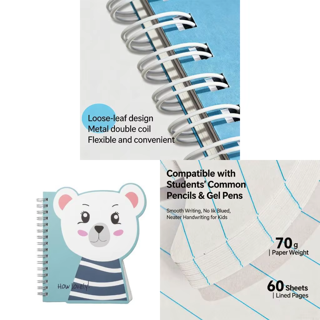 Cuaderno escolar encuadernación resistente diseños infantiles en color - imagen 5
