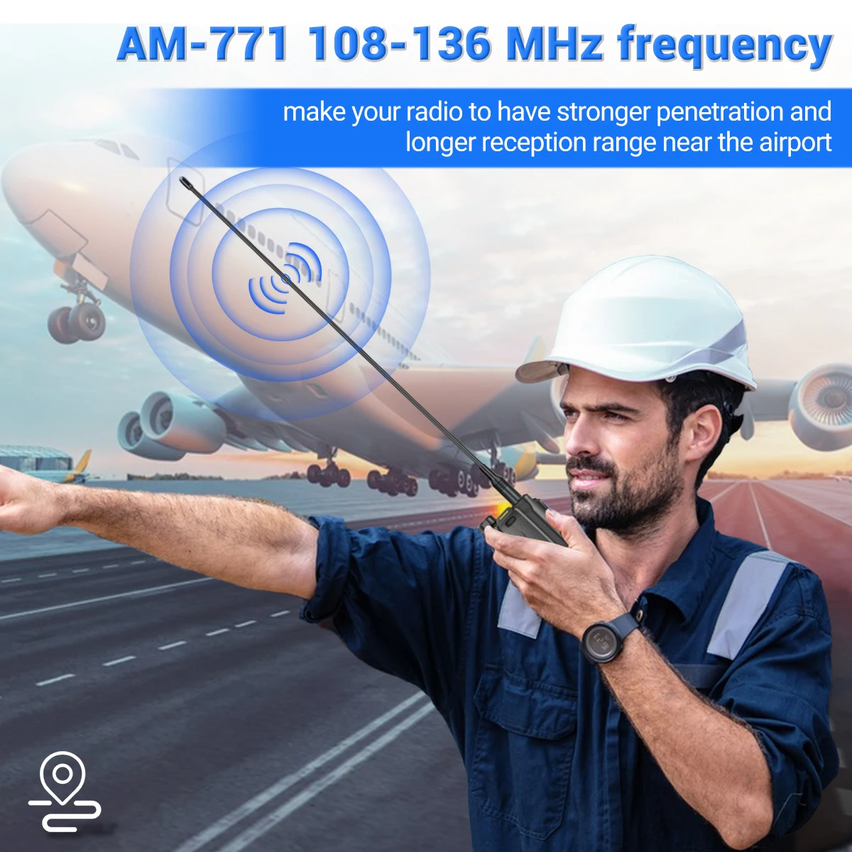 Antena extensible VHF 108-136MHz – Compatible Baofeng Quansheng - imagen 5
