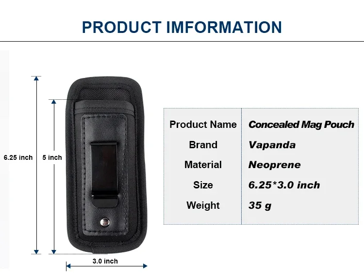 Funda táctica para cargador – vista frontal