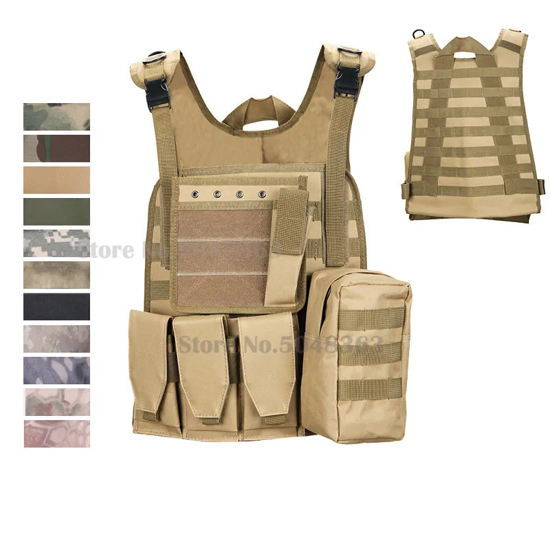 Chaleco táctico MOLLE camuflaje militar caza airsoft exterior