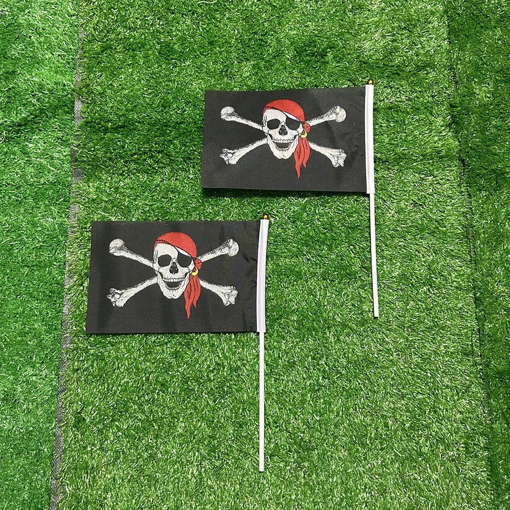 Jolly Roger bandera pirata calavera y huesos cruzados para jardín - imagen 3