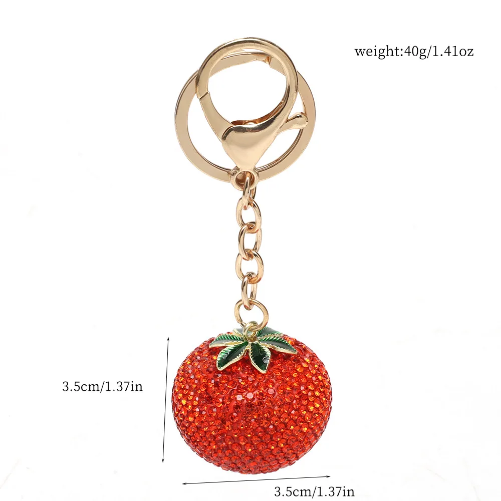 Llavero militar caqui ligero con colgante de fruta y pedrería - imagen 2