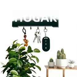 Gancho metálico de pared para llaves y organización de equipaje