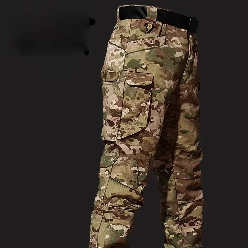 Conjunto táctico hombre multibolsillos cargo rectos camuflaje viento - imagen 5