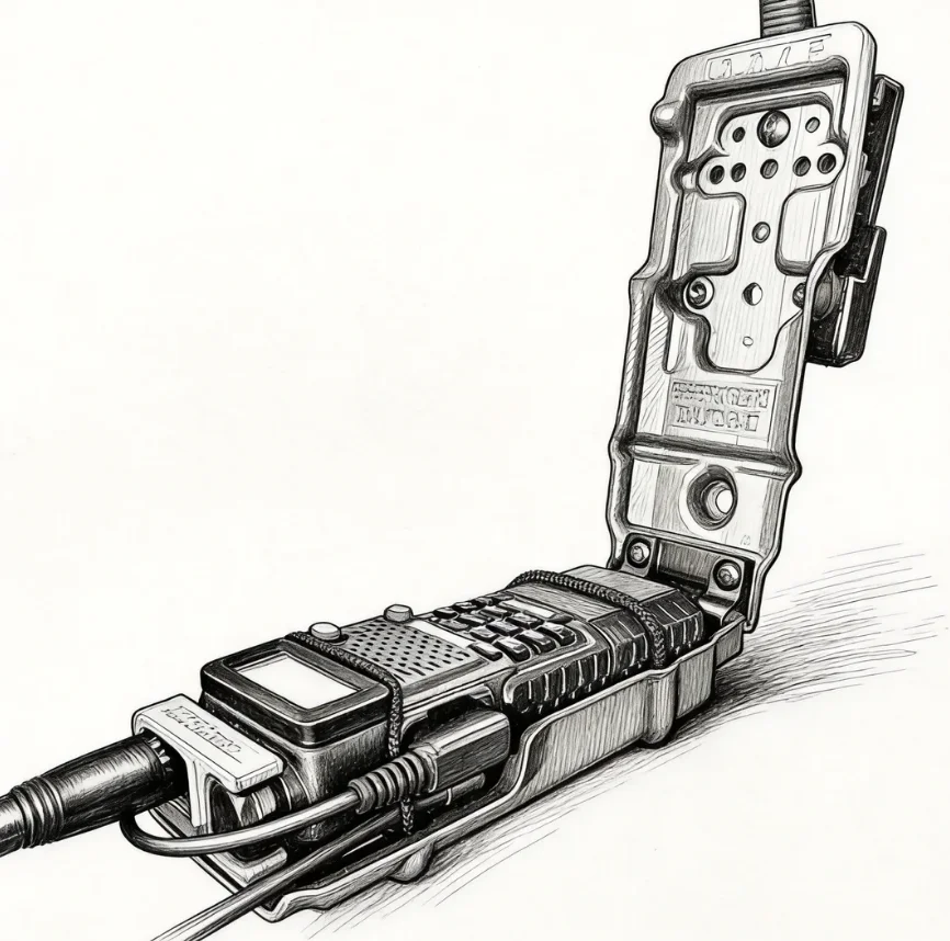 Funda táctica para radio UV5R con MOLLE y retención elástica - imagen 2