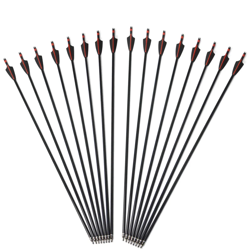 Flechas de tiro con arco de fibra de vidrio con plumas para recurvo - imagen 3