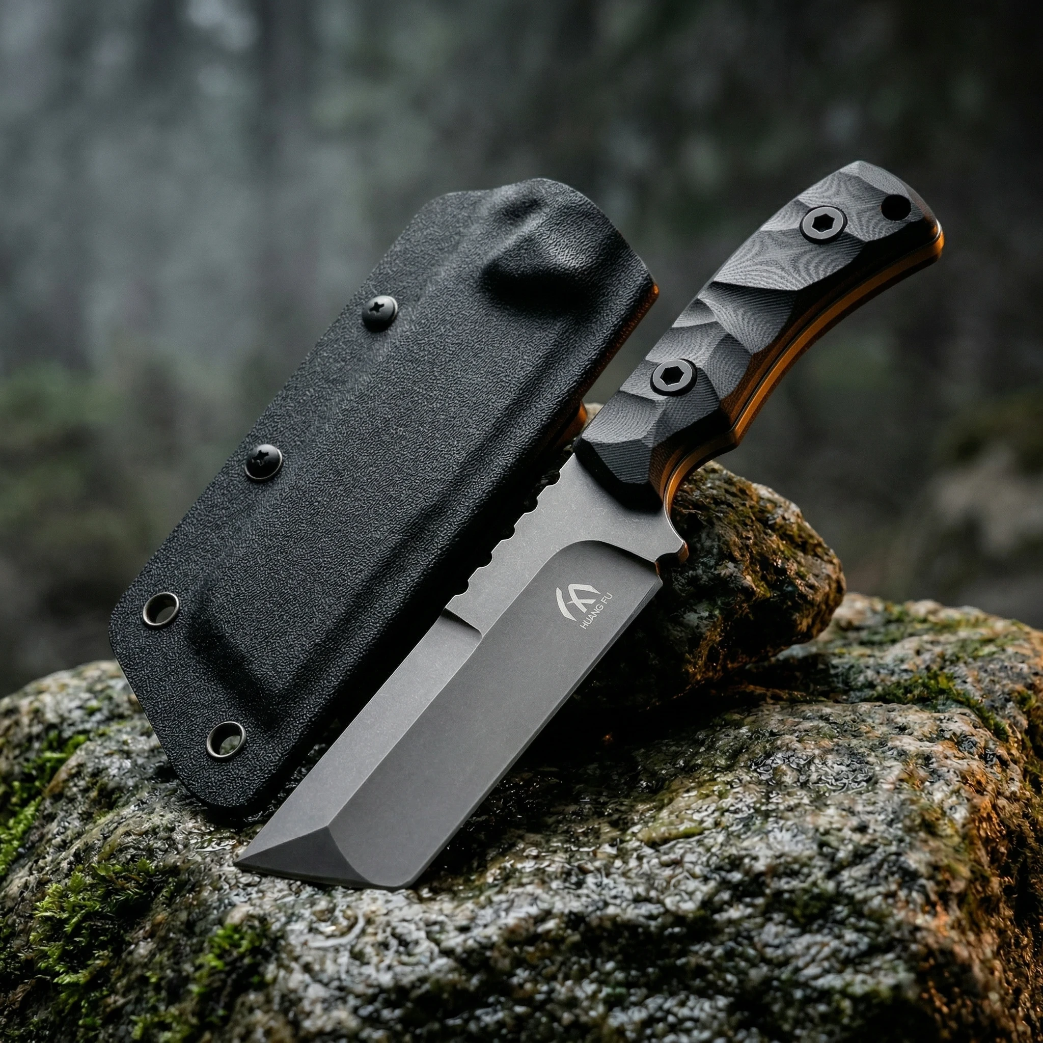 Cuchillo táctico con mango G10 y funda, herramienta multifunción