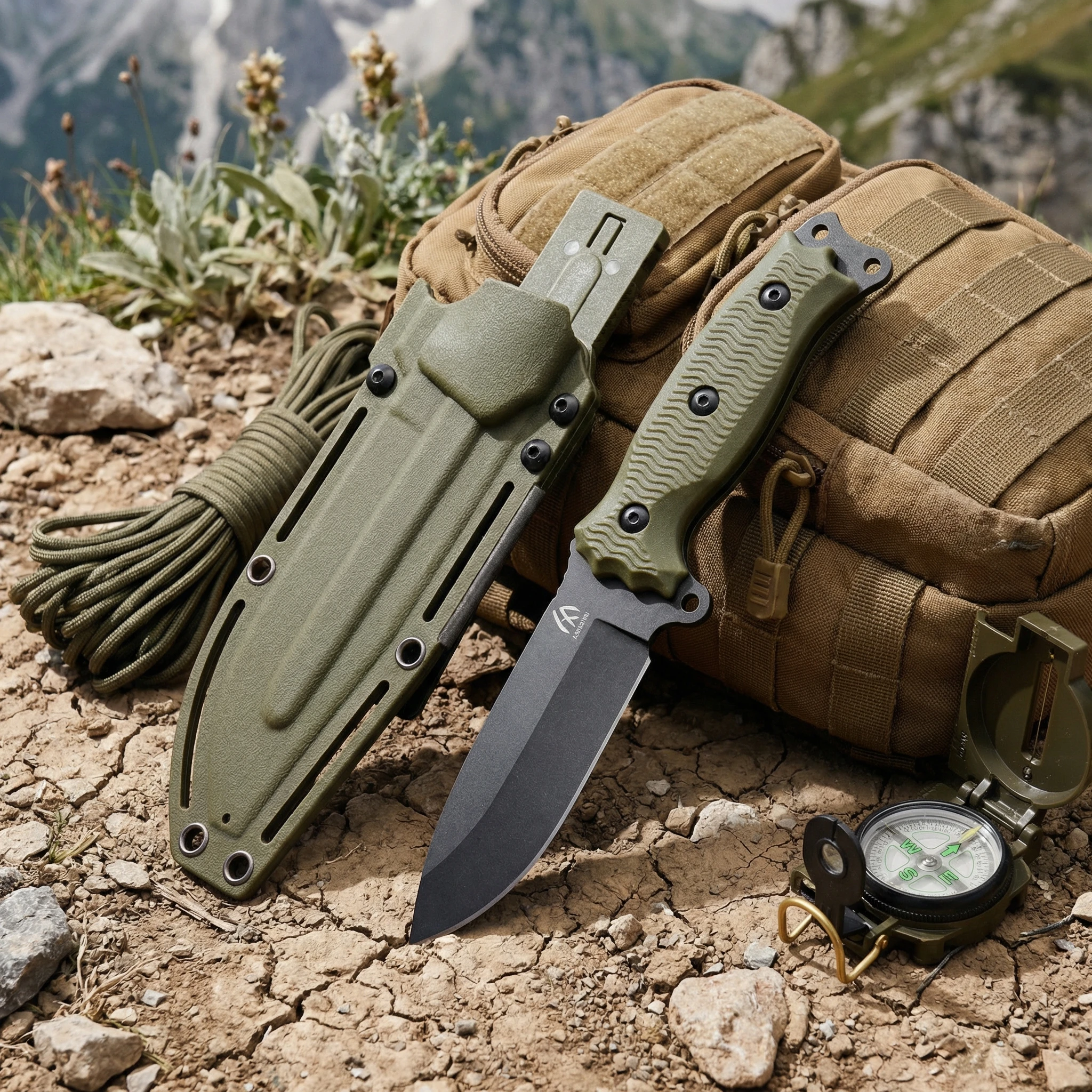 Cuchillo táctico de hoja fija G10 con funda para camping y outdoor - imagen 3