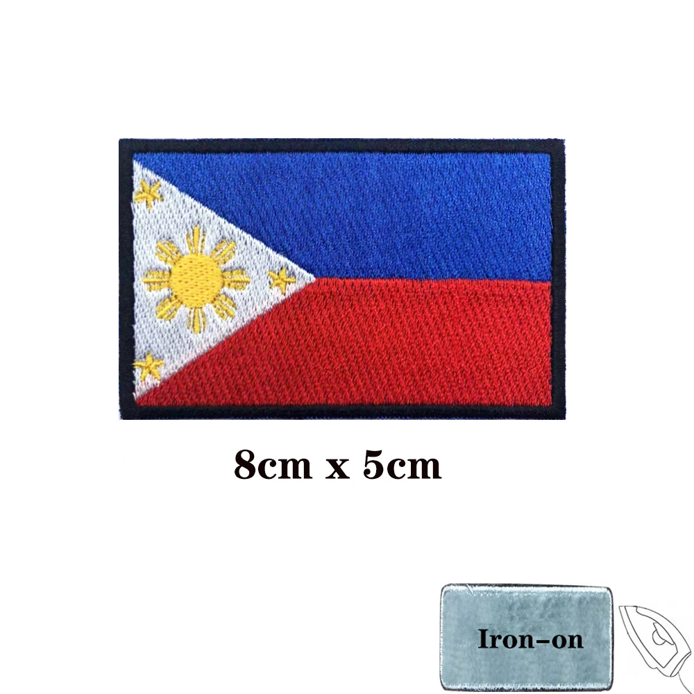 Parche bordado termoadhesivo bandera Filipinas – Brazalete militar velcro - imagen 2