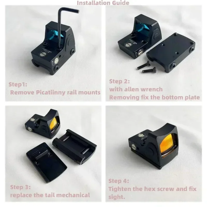 Visor red dot compacto réflex para rail Picatinny airsoft - imagen 3