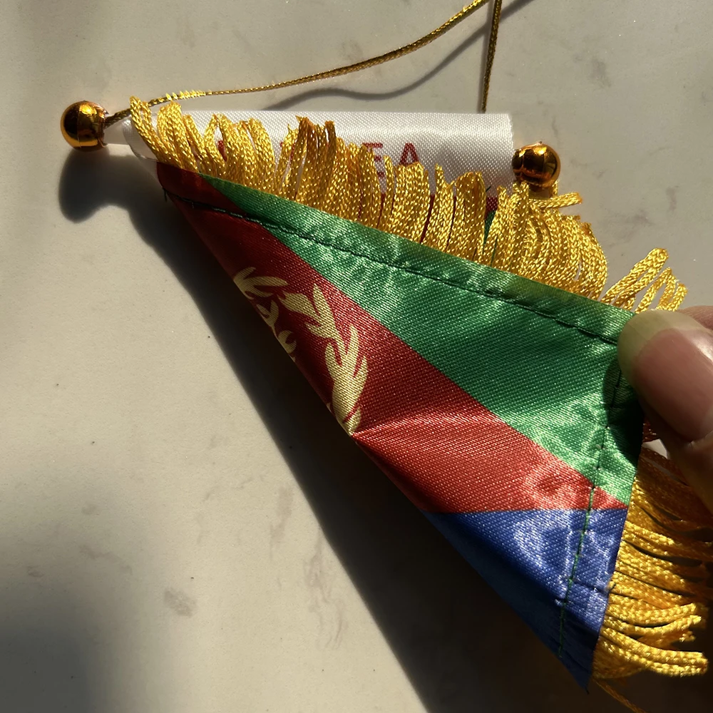 Mini bandera Eritrea vehículo – Poliéster impresión doble cara - imagen 4