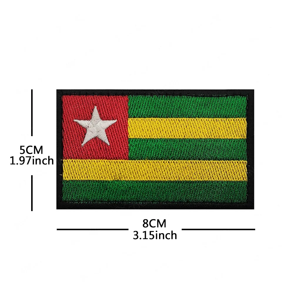 Parche bordado banderas de África con apliqué goma PVC para ropa - imagen 4