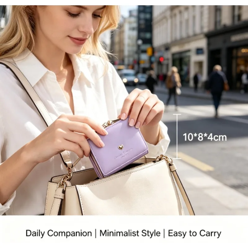 Cartera táctica corta mujer estilo coreano plegable con ranuras - imagen 4