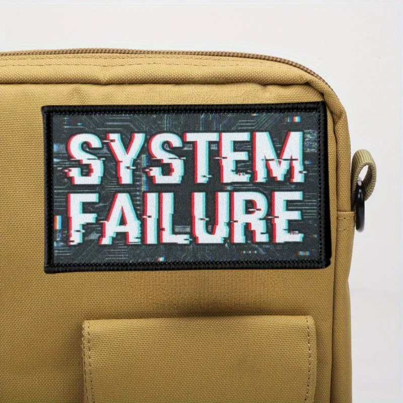 Parche táctico Cyberpunk System Failure con velcro para mochila - imagen 5