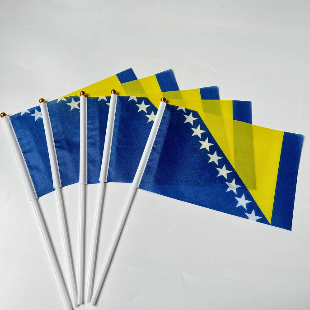 Bandera de mano Bosnia y Herzegovina de poliéster resistente - imagen 3