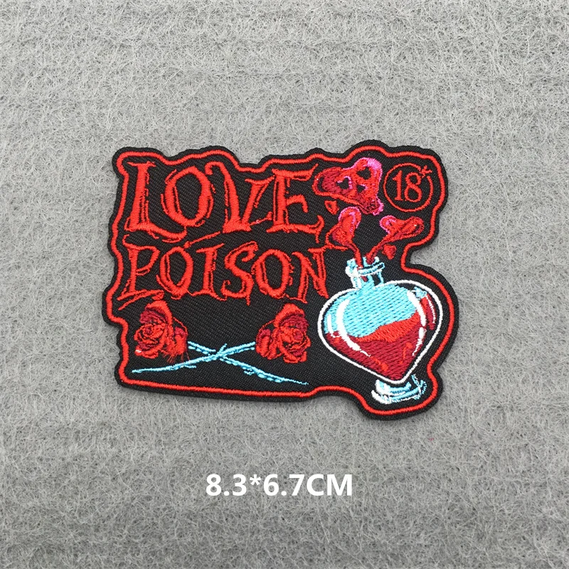 Parche bordado termoadhesivo corazón de llama – Punk para planchar - imagen 3