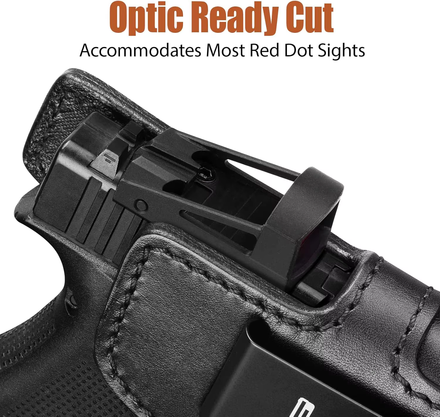 Glock 43/43X MOS funda IWB de cuero para transporte oculto derecha - imagen 3