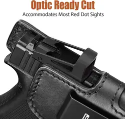 Glock 43/43X MOS funda IWB de cuero para transporte oculto derecha