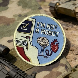 Parche táctico bordado No Soy un Robot – Velcro para airsoft