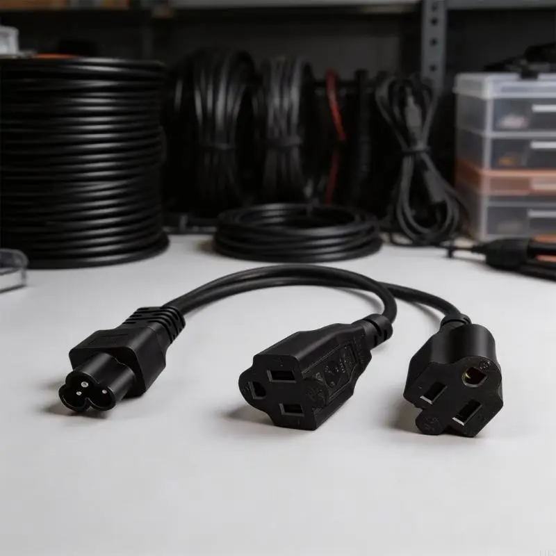 Adaptador cable bifurcador IEC320 a NEMA 5-15R para enchufes