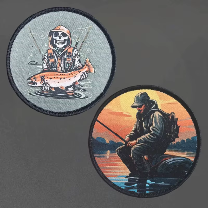 Parche morrón bordado vintage pesca con Velcro – Para mochila o ropa