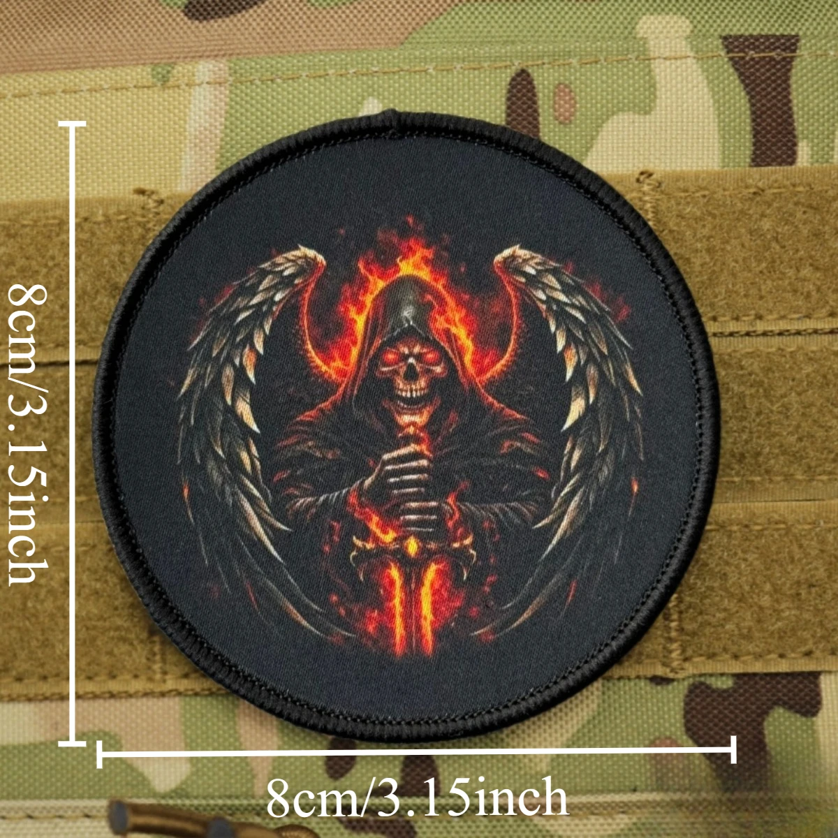 Kara Parche táctico morale escudo ángel con gancho y bucle militar - imagen 3