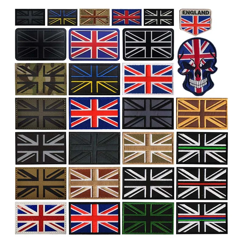 Parche táctico bordado IR Union Jack Reino Unido, reflectante