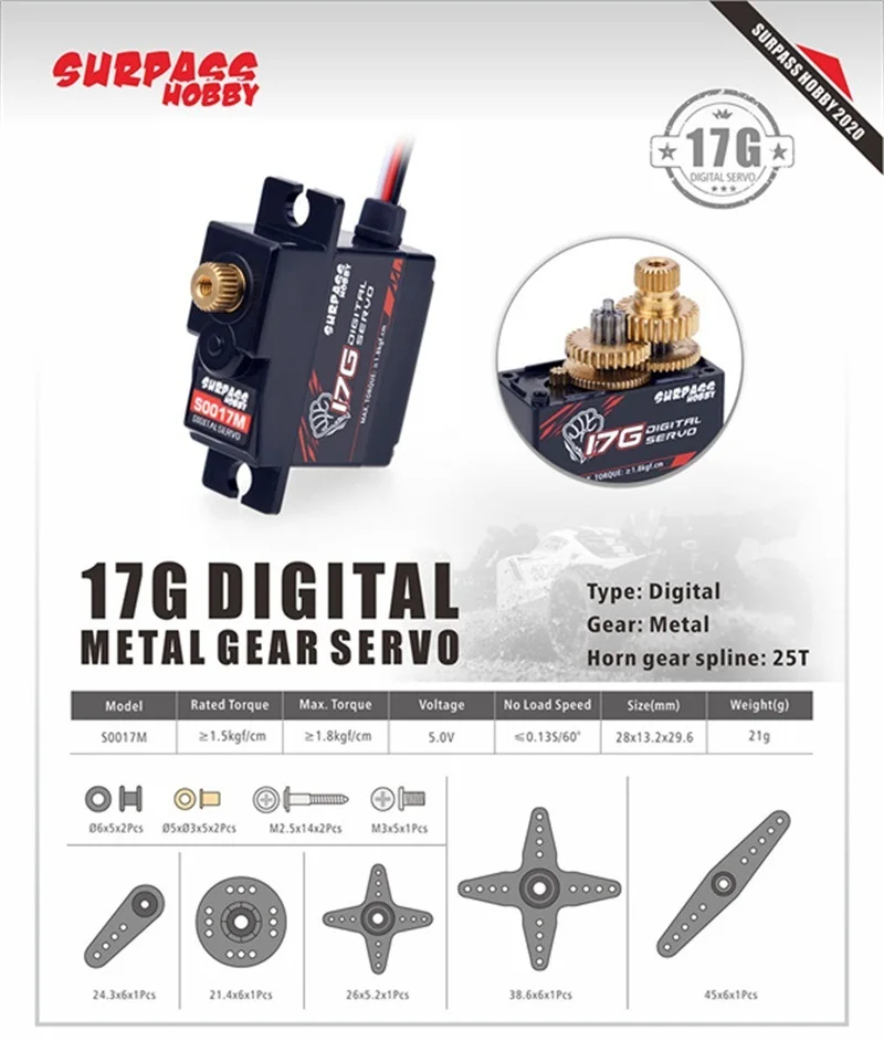 Servo digital 17 g S0017M