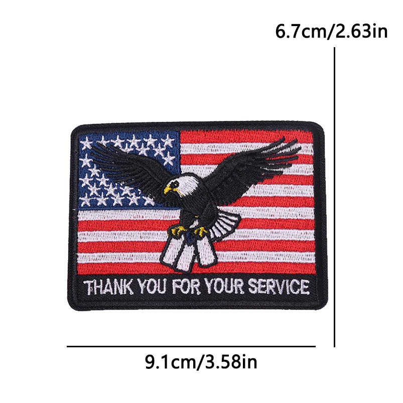 Parches termoadhesivos bandera americana: águila, pistola y mapa - imagen 5