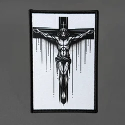 Parche táctico cruz cristiana con velcro para mochila y ropa