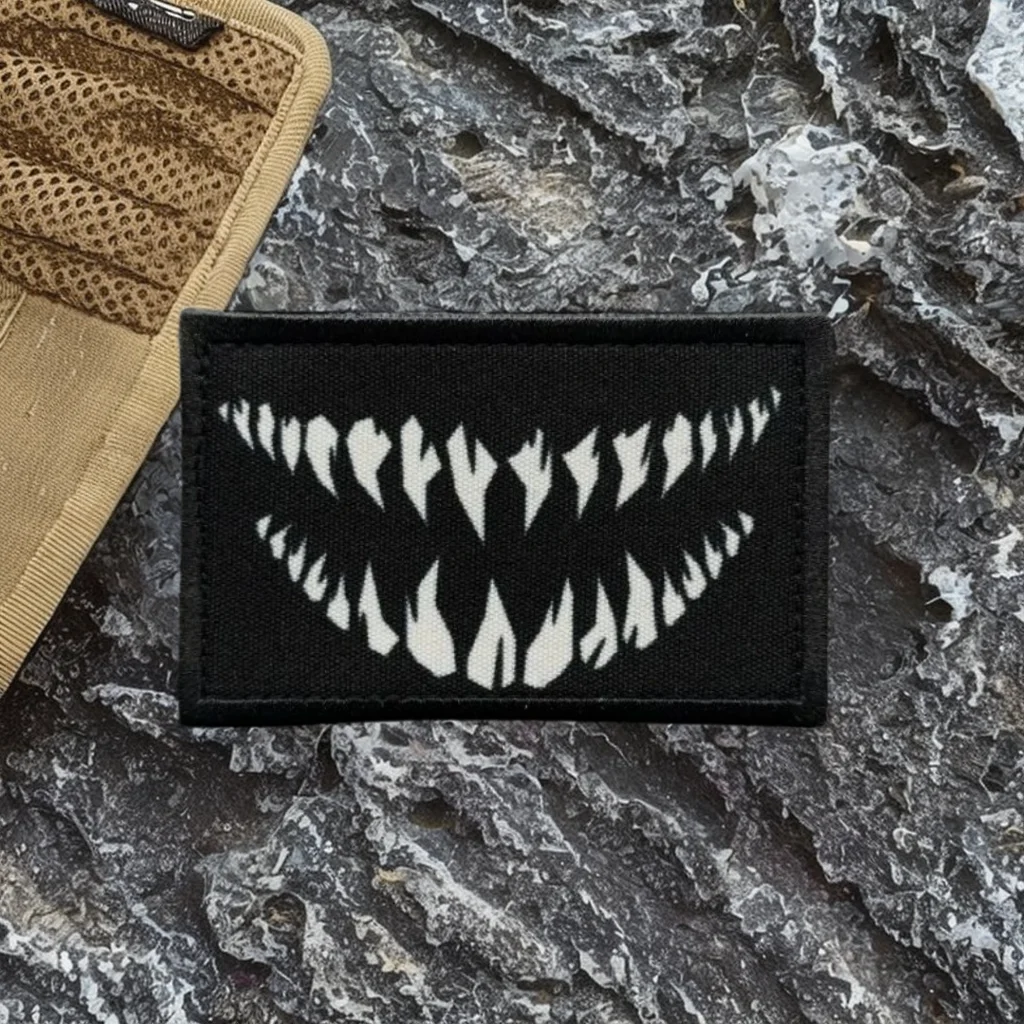 Parche devil teeth sobre mochila