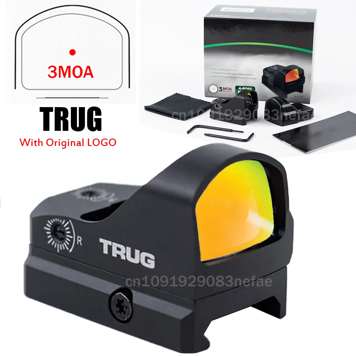 Mira punto rojo táctica TRUGLO Tru-Tec 3 MOA con cuerpo compacto