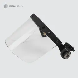 Montaje abatible en carril para casco con visor táctico transparente