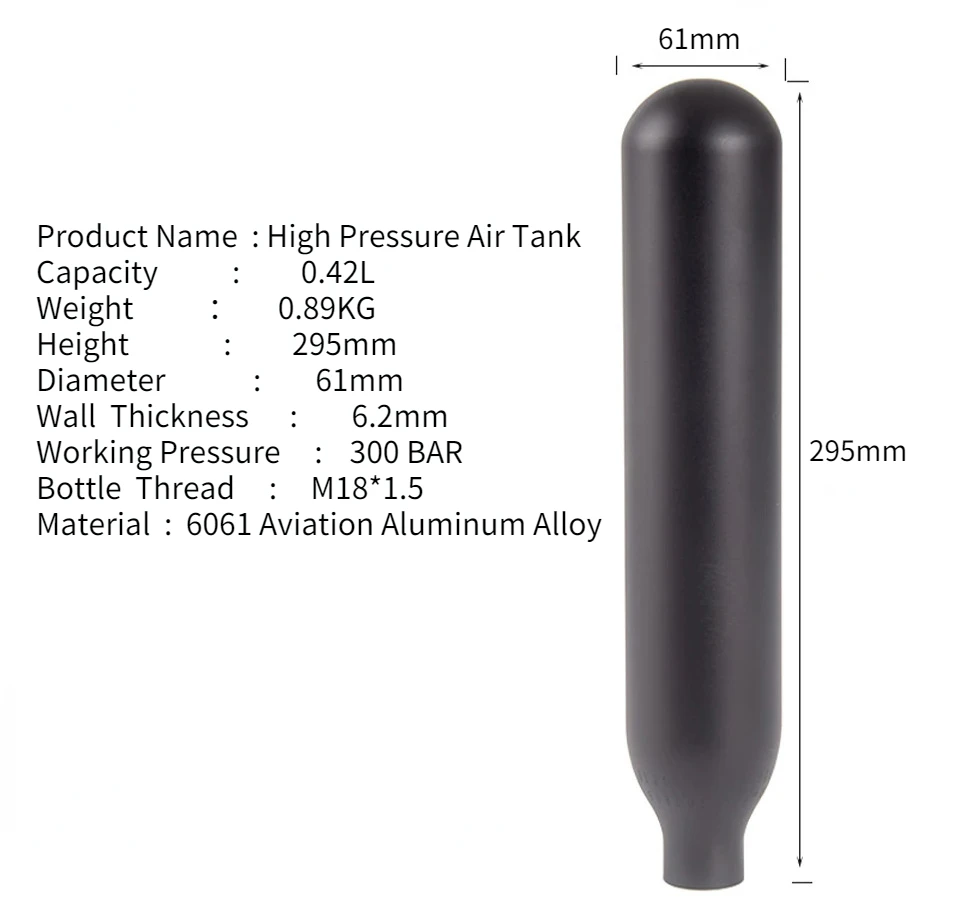 Bombona CO2 recargable para airsoft HPA, cilindro de aire comprimido - imagen 5