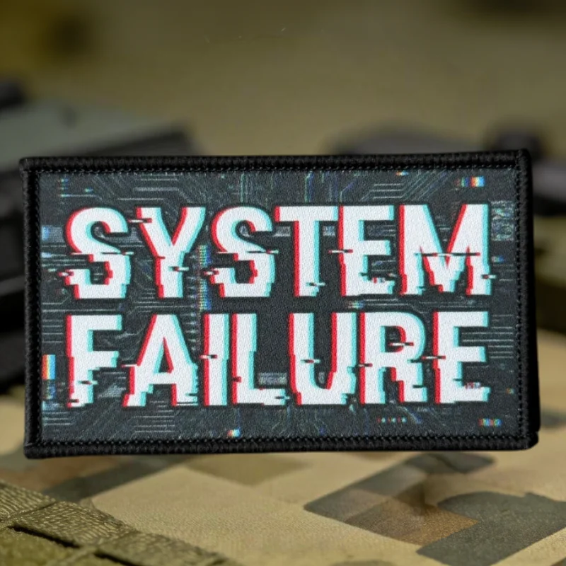 Parche táctico Cyberpunk System Failure con velcro para mochila - imagen 3