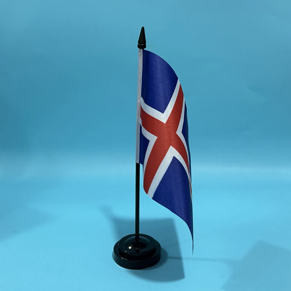 Bandera de Islandia en poliéster para escritorio, decoración de mesa - imagen 4