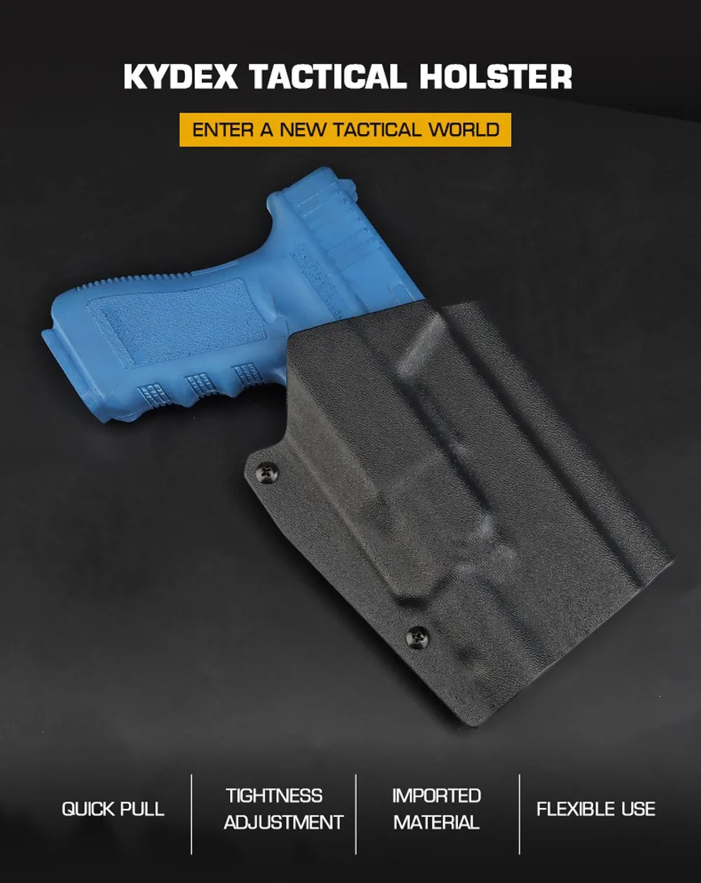 Detalle de la funda táctica Kydex