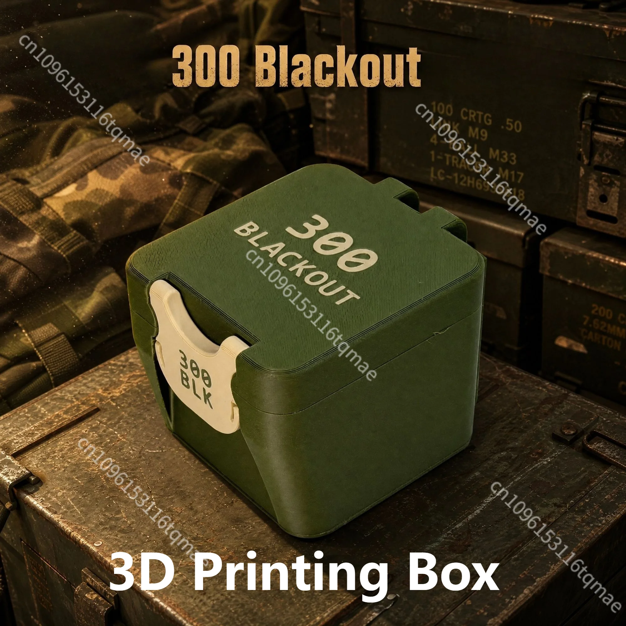 Caja de almacenamiento de munición 300 Blackout para escritorio