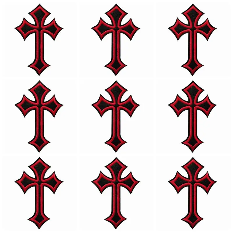 Parche cruz bordado termoadhesivo religioso – militar táctico - imagen 2