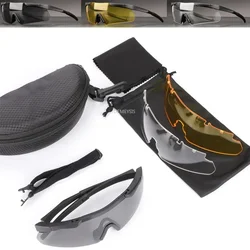 Gafas tácticas 3 lentes Windstop protección paintball y senderismo