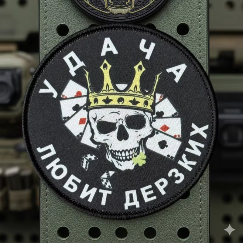Parche táctico Totenkopf corona con velcro para chaleco o mochila - imagen 4