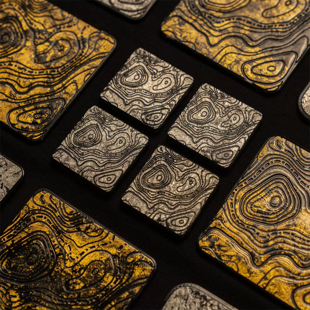 Parche táctico fibra de carbono oro y plata - Dragón Espada - imagen 4