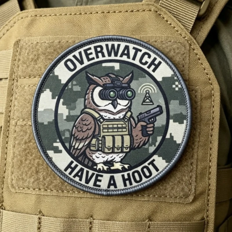 Parche táctico búho con velcro – distintivo militar para mochila - imagen 5