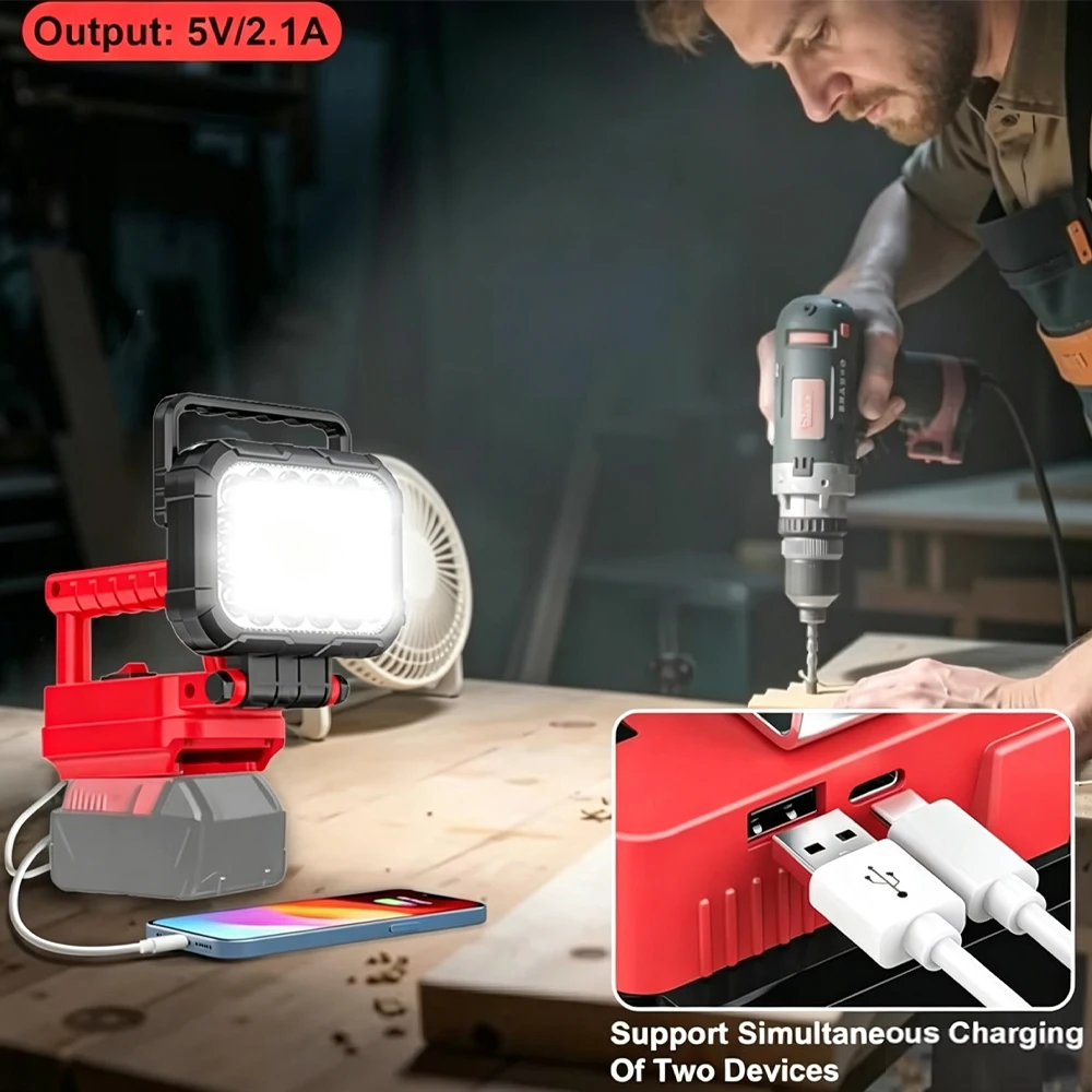 Milwaukee linterna LED de trabajo recargable para batería para acampada - imagen 4