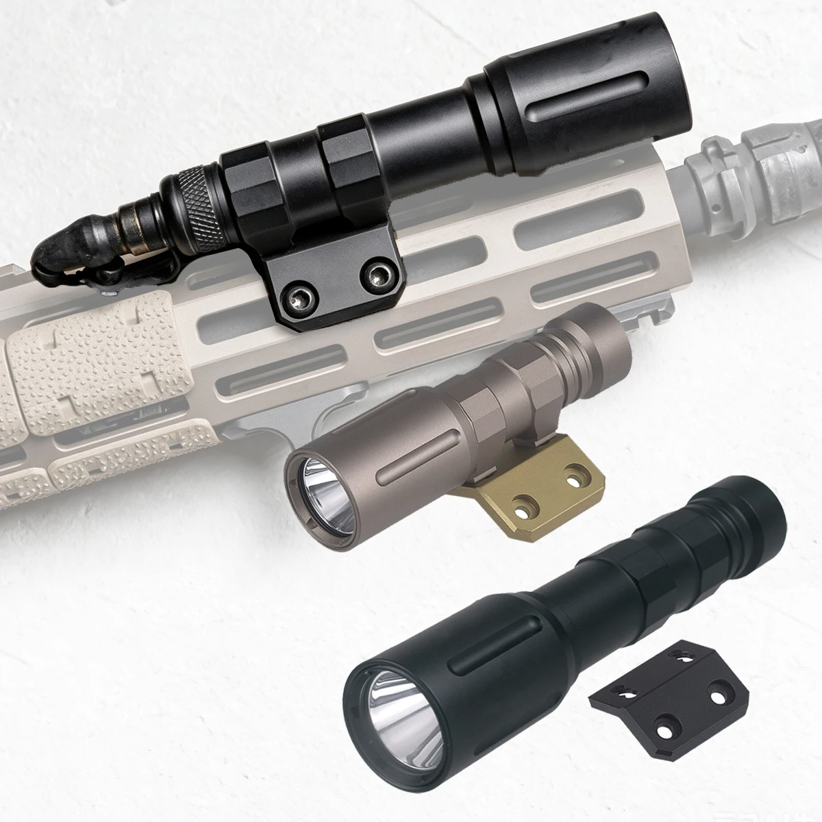 Linterna táctica LED Picatinny M-LOK caza y airsoft aluminio - imagen 4