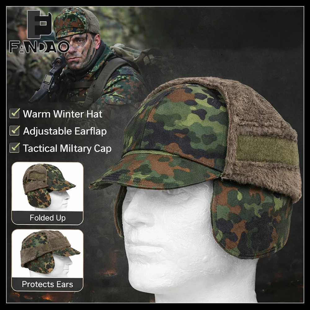 Gorro táctico forro polar camuflaje ajustable protección orejas - imagen 5