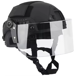 Casco táctico MICH 2000 con visera, lente PC y pasamontañas